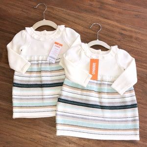 Twin girls Fair Isle sweater dresses new w tags!